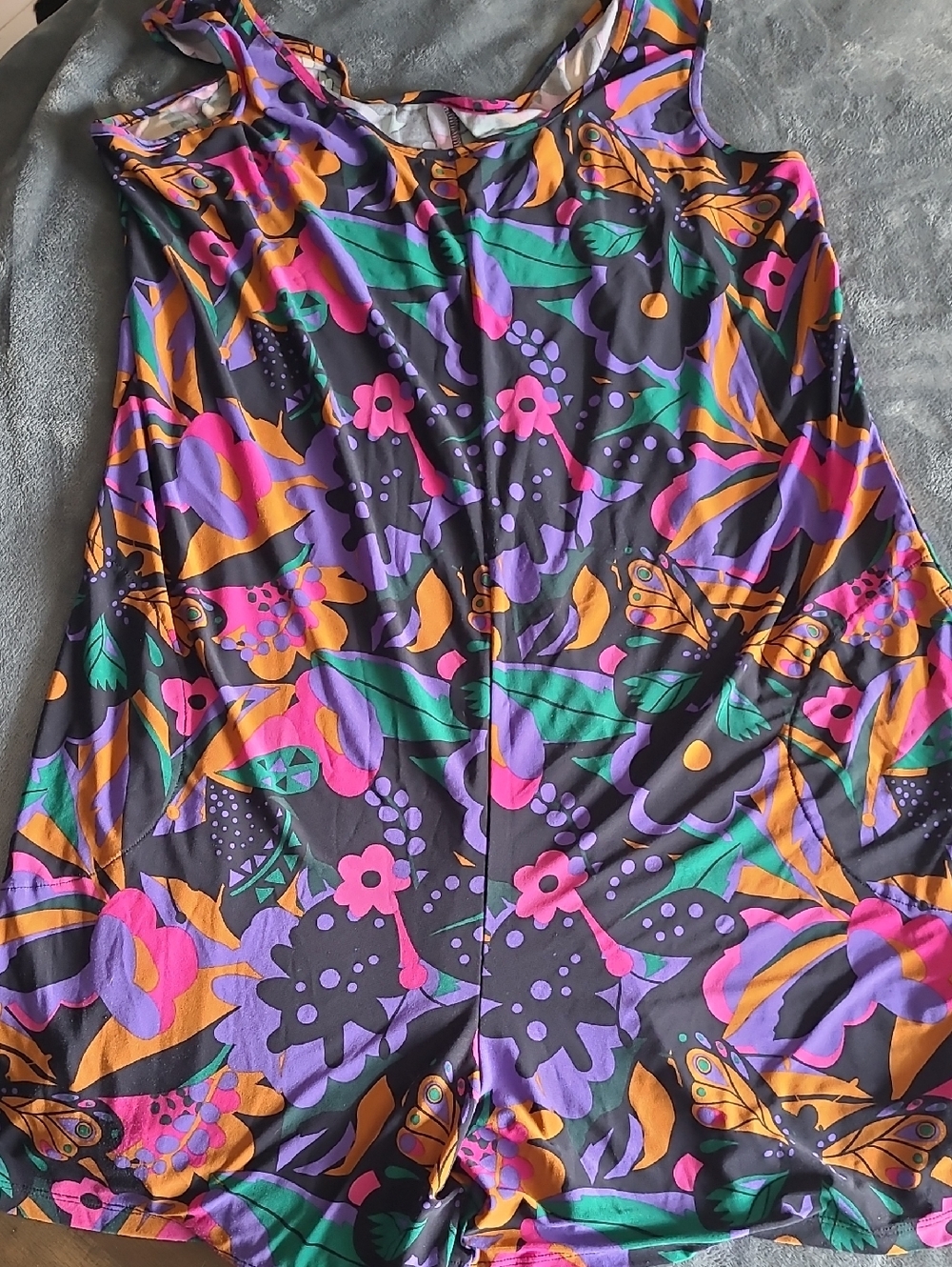 Attitudes by Renee Pastel Floral Pink & Mint ROMPER